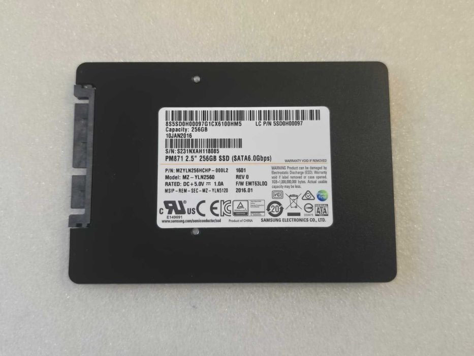 Solid State Drive (SSD) Samsung PM871 256GB, 2.5" SATA 3 (6Gbps), MZ-YLN2560