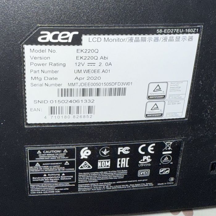 Монитор acer 22”