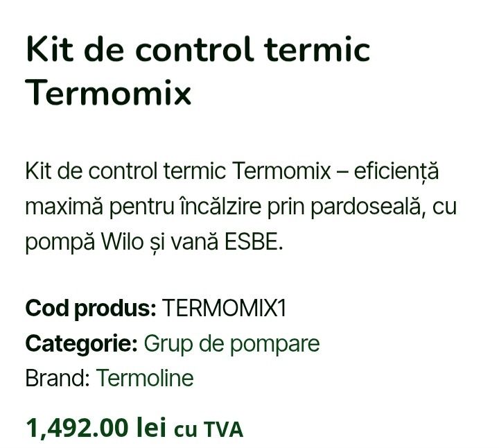 Grup de pompare Termomix pardoseală