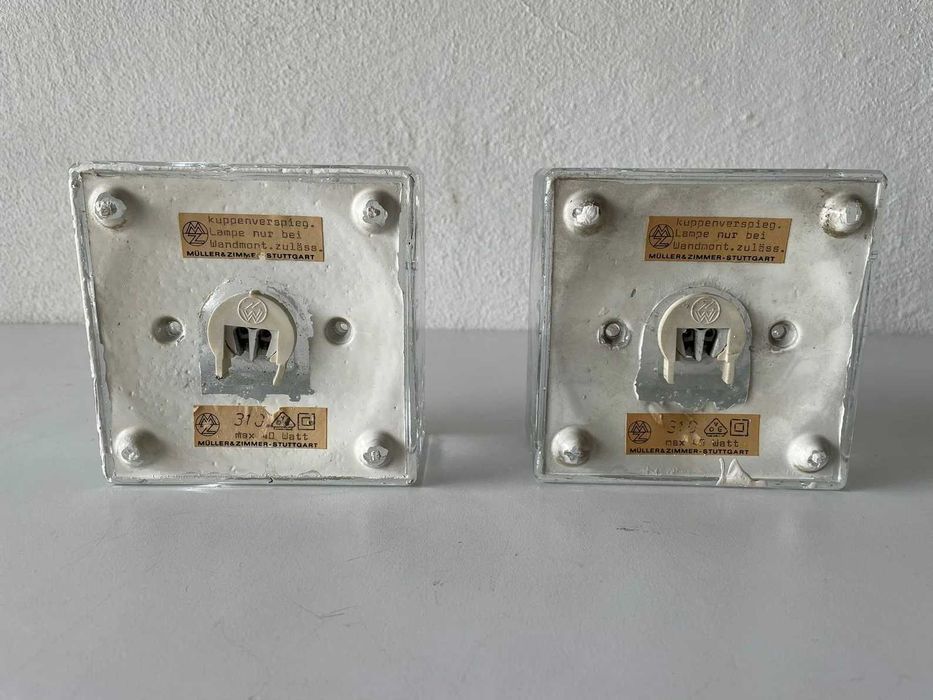 Aplice lampi Muller Zimmer ice glas cristal Germania anii 1970 pereche