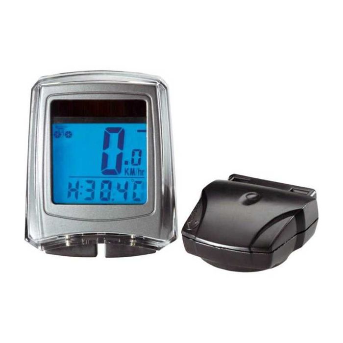 Велокомпютър 27 функции, LED подсветка, Водозащитен, Безжичен, Соларен