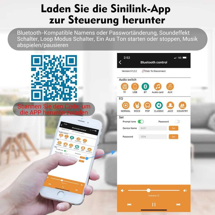 Amplificator Bluetooth  2x50W receptor audio stereo HiFi – DC 9-24