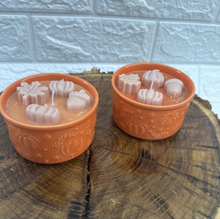 Lumanari parfumate de toamna (handmade) din ceara de soia