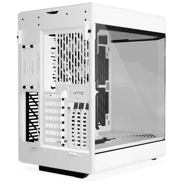 Carcasa HYTE Y60, Premium ATX, 3 elemente sticla securizata, dual-chamber, riser PCIe inclus, Alb