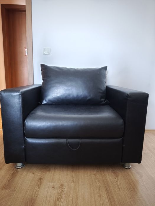 Масивен кожен фотьойл