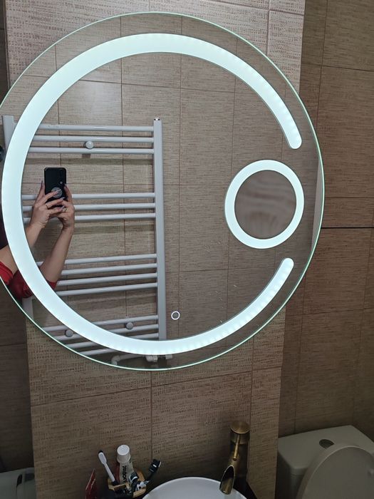 Oglinda baie rotundă cu led