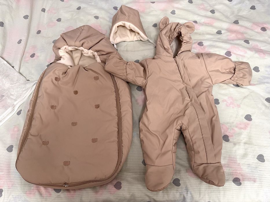Продам детский кокон+комбинезон