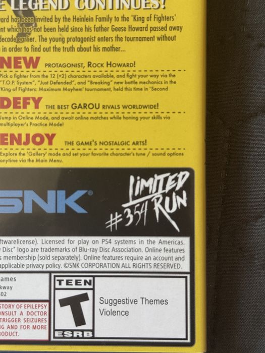 Garou Mark Of The Wolves PS4 Limited Run #354 (Fatal Fury)