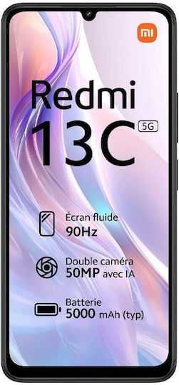 Чисто нов Xiaomi Redmi 13C 5G, 4GB RAM / 128GB памет, цвят Starry Black
