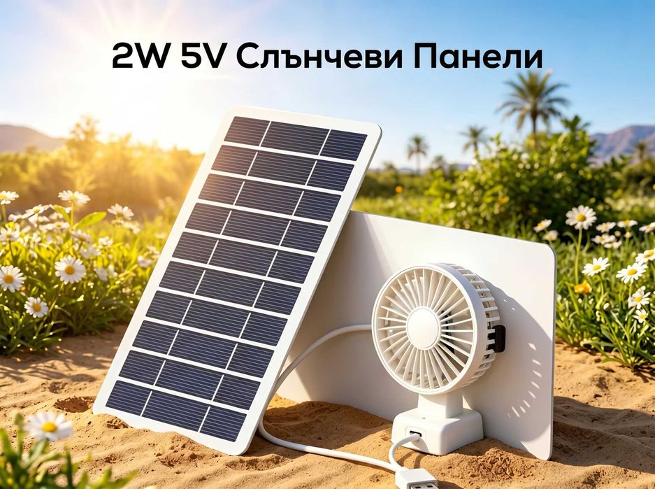 2W Соларно зарядно устройство с USB за къмпинг, туризъм, телефон и преносима батерия