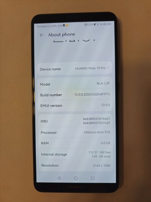 Huawei Mate 10 Pro, RAM 6GB, memorie 128GB
