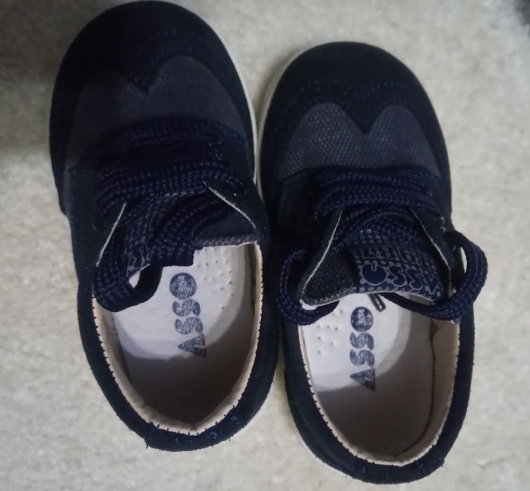 Велурени обувки на италианската марка "ASSO", номер 21, стелка 13,5 см