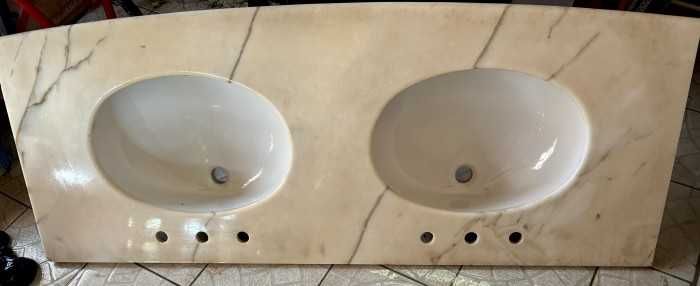 Rafinat blat din marmura cu doua chiuvete incastrabile-Italia