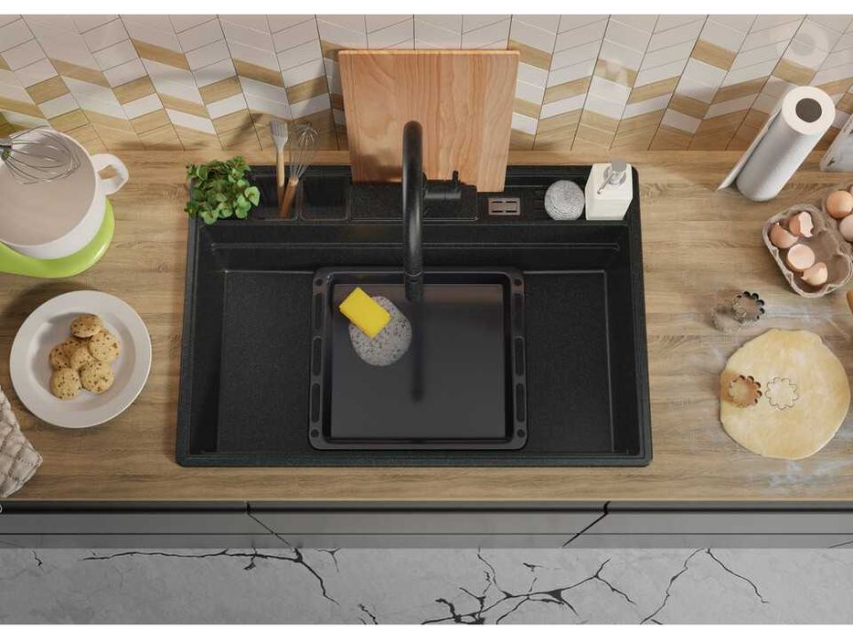 Графит кухненска гранитна мивка Ню Йорк 80 Multispace 780 x 530 мм