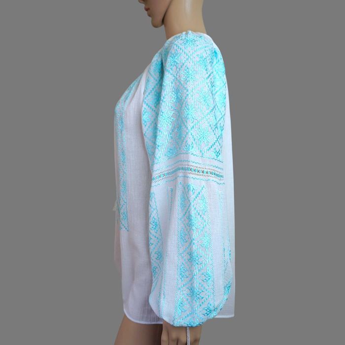 Ie lucrata manual cu model cusut manual bleo turcoaz M-L