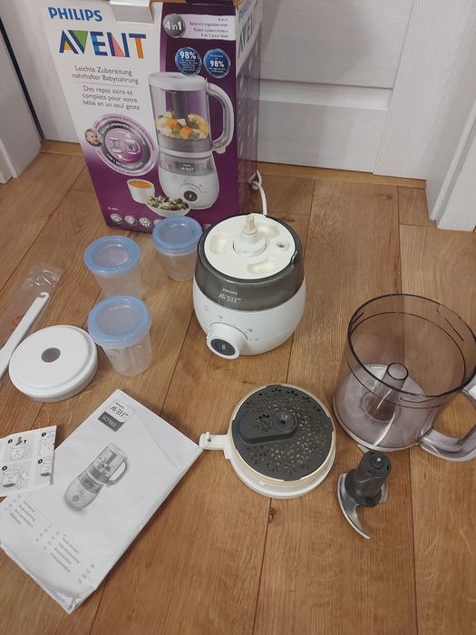 Уред за бебешки пюрета , готвене на пара Philips Avent 4в1