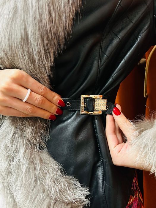 Кожанная куртка с мехом