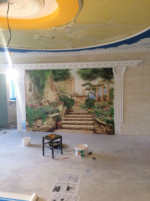 Поклейка обоев разных вид