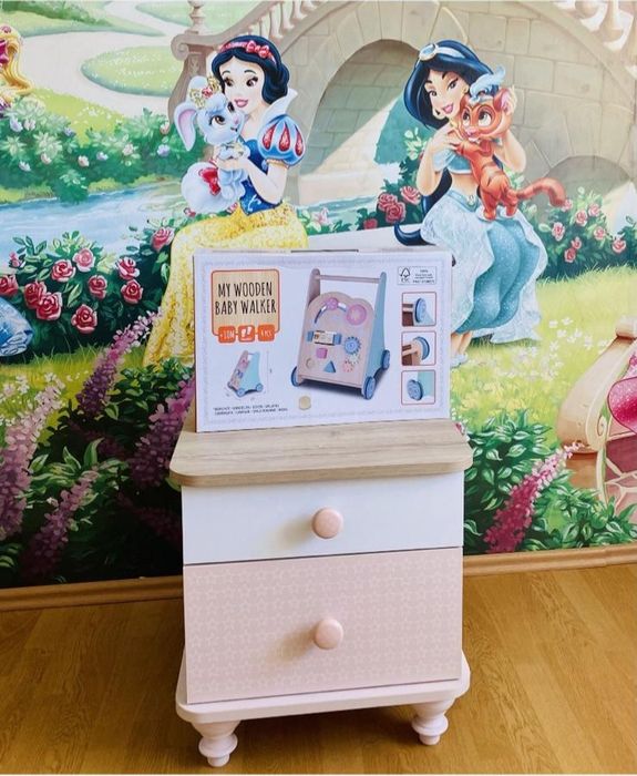 Jucarie premergator din lemn, 4 piese, Multicolor