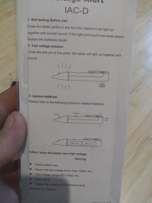 Creion tensiune, detector de faza(90-1000VA.C.)