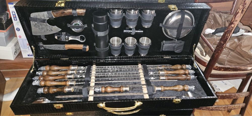 Походный и Подарочный набор для мангала с шампурами