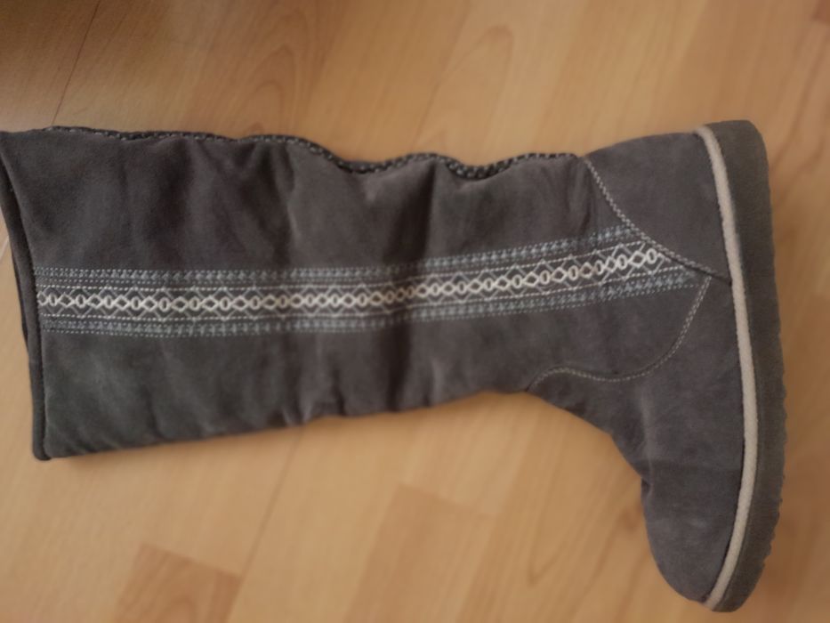 Дамски ботуши естествена кожа и естествен велур