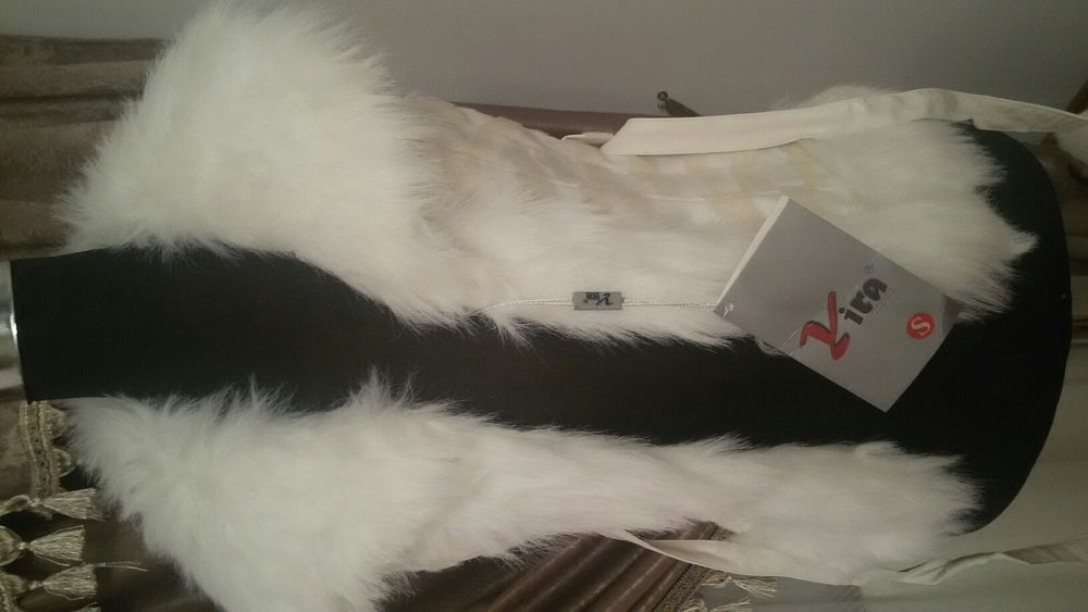 Vestă de blană artificiala cu imitație de piele