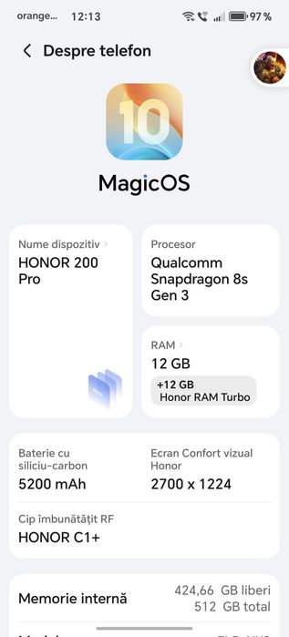 Se vinde Honor 200pro