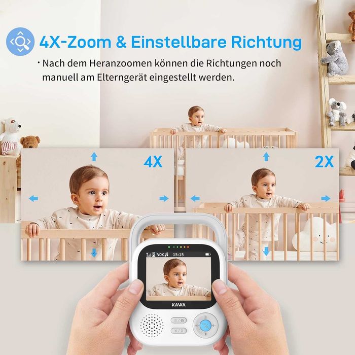 Бебефон, монитор с камера, 5050 mAh, 1400 фута обхват