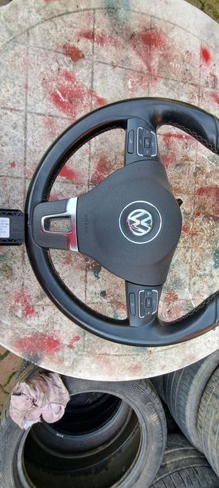 Volan piele cu padele si comenzi volan,airbag  VW Golf 6,Passat,CC,Tou