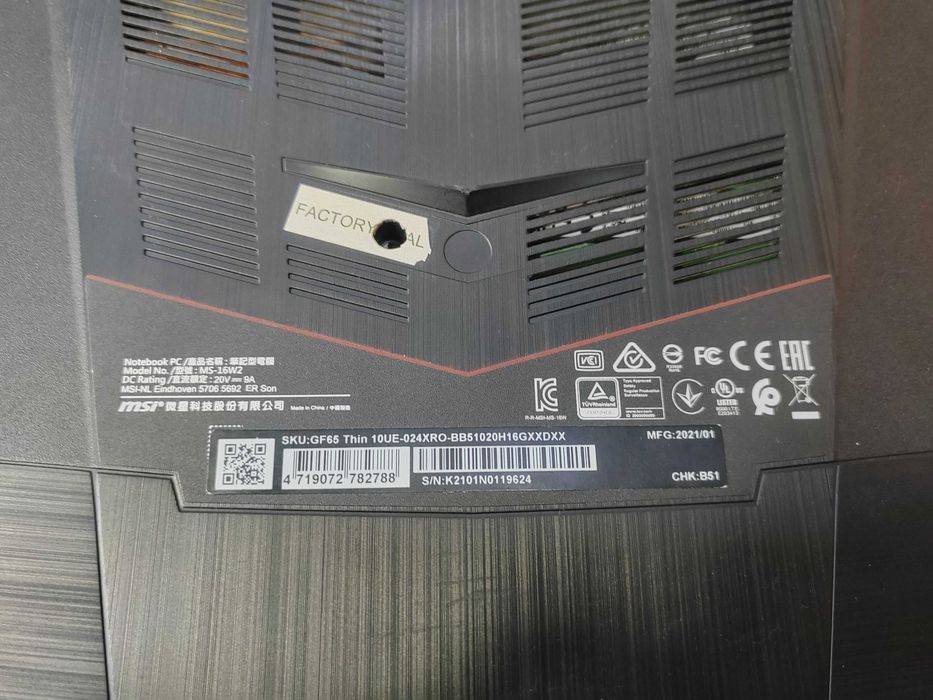 MSI GF65 Thin  i5-10200H , 16gb ram , RTX3060 Magazin CashGen Nitro