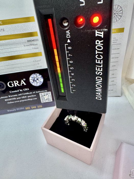 Сребърен пръстен с мойсанит (Диамант) 7 карата