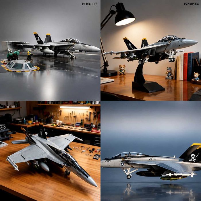 Macheta Avion F-14A /A10 /F-18F /Rafale scara 1:72 27cm