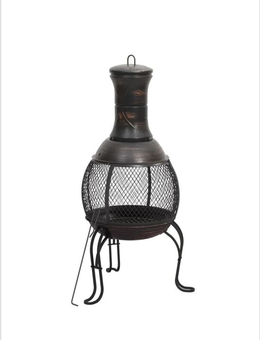 Терасна печка,41x41 96см, античен бронз, печка за тераса, чугун и стом