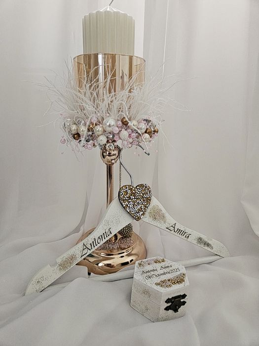Set botez cutie trusou, lumânare botez