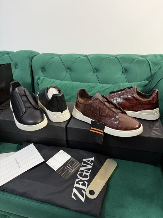 Adidasi Zegna piele naturala 100% Full Box Premium colectie noua