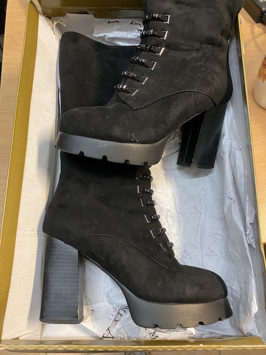 Сапоги зимние замш