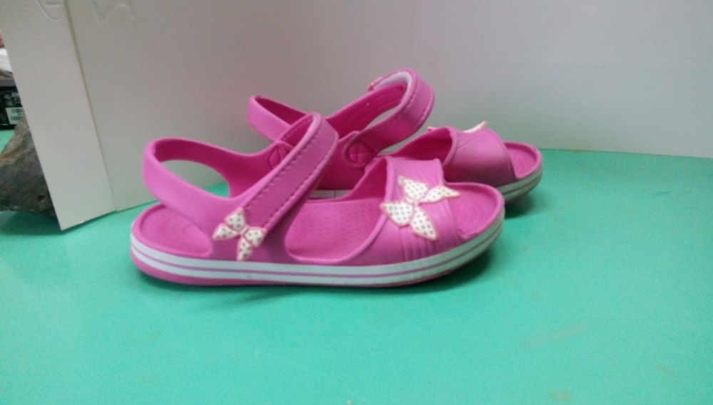 Детски розови сандали - чехли с велкро лепенки №30/31
