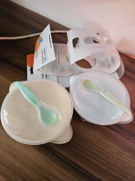 Купичка с вакуум капак и лъжица за бебе дете хранене захранване