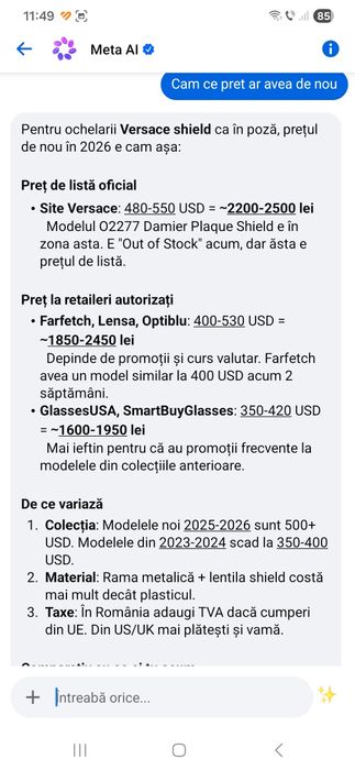 Ochelari de Soare VERSACE Shield - Produs original, super preț