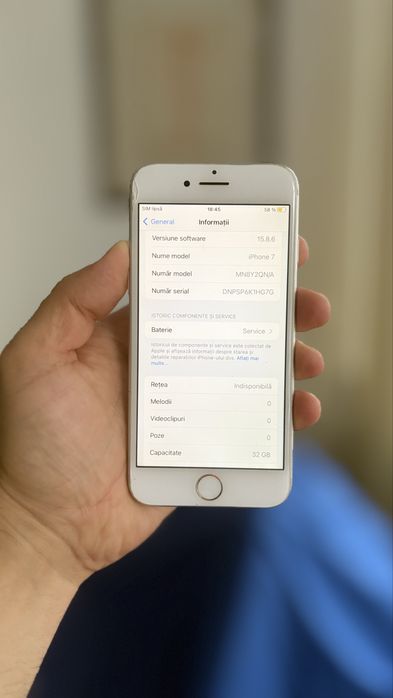 iPhone 7 Black 32GB 77% Neverlock Amprenta OK-Perfect Functional-OK