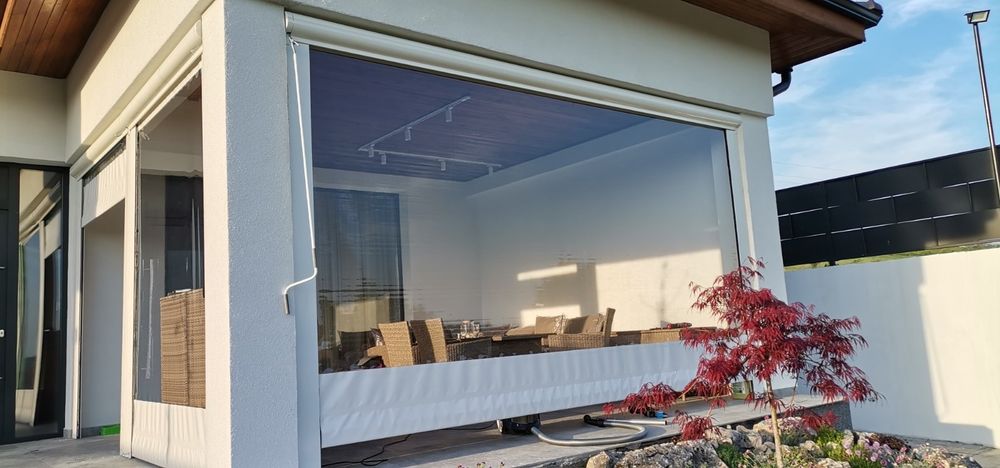 Изработка и монтаж на тенти и ветроупорни завеси