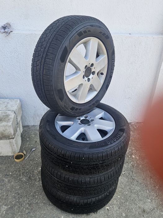 Set 4 Jante Aliaj Originale Mercedes 5x112 R17 + Anvelope Iarnă NOI 225/65 R17 Zeetex