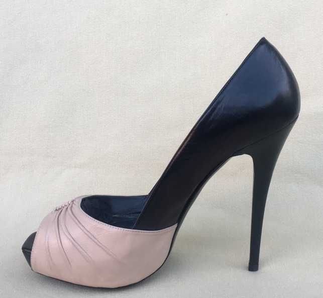 Barbara Bui Superbi Pantofi Platforma Stiletto Piele Negru EU 39