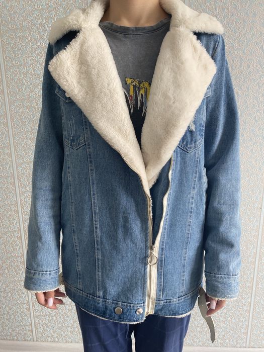 Дубленка джинсовая