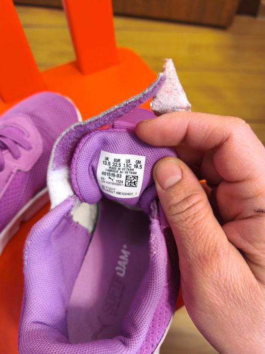 Adidași pânză, mov, Puma,32, int 20 cm