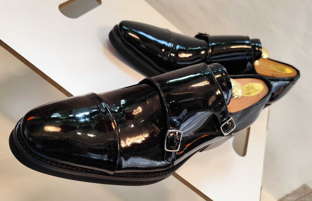 Pantofi double monk 42 de lux Sartoria Artigianale NOI piele naturala