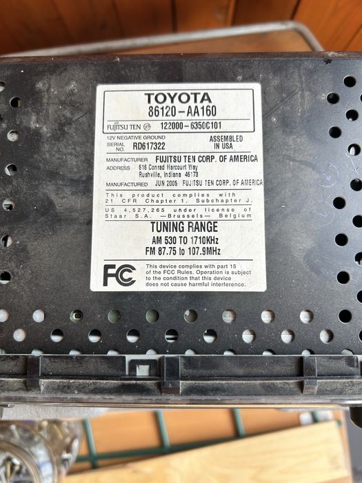 Автомагнитола тойота камри