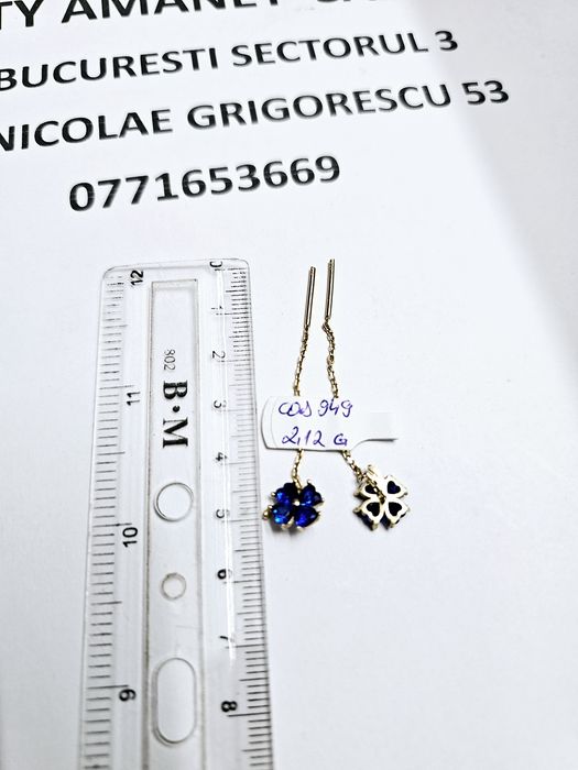 Vand cercei din aur 14 k 2.12 g cod 949