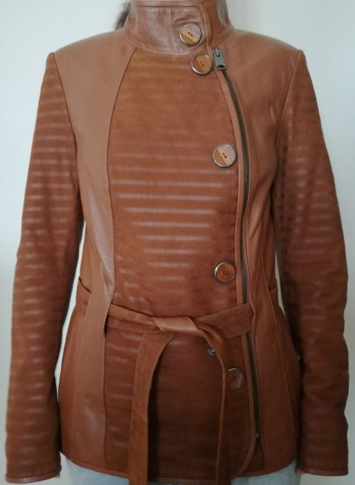Geacă / jachetă damă, nouă, piele naturala, culoare whiskey,  mărime S